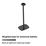 FLEXSON Floor Stand for Sonos Era 100 Speaker (Black, Single)