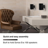 FLEXSON Wall Mount with Corner Piece for Sonos Era 100 Speaker (Black, Pair)