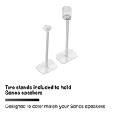 FLEXSON Floor Stand for Sonos Era 100 Speaker (White, Pair)