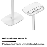 FLEXSON Floor Stand for Sonos Era 100 Speaker (White, Pair)