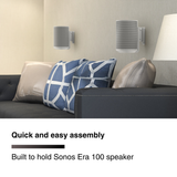 FLEXSON Wall Mount with Corner Piece for Sonos Era 100 Speaker (White, Pair)