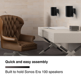 FLEXSON Wall Mount with Corner Piece for Sonos Era 100 Speaker (Black, Pair)